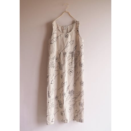 "JOHN PAUL RICHARD" floral linen sleeveless maxi dress