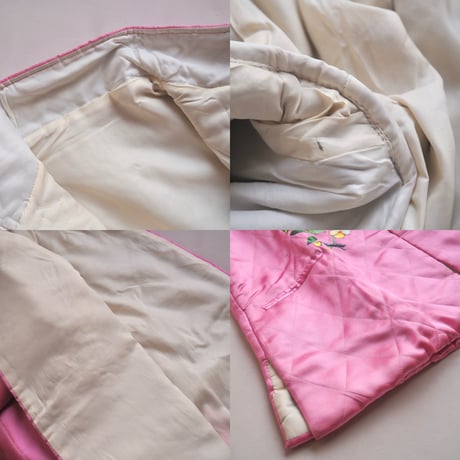 50〜60s chinese embroidered quilt jacket (pink)
