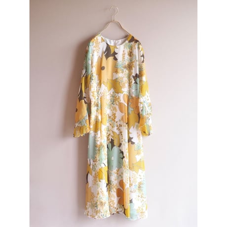 70s floral sheer maxi dress