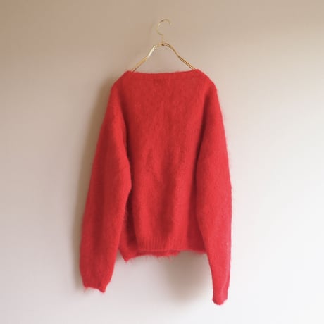 vintage red mohair cropped cardigan