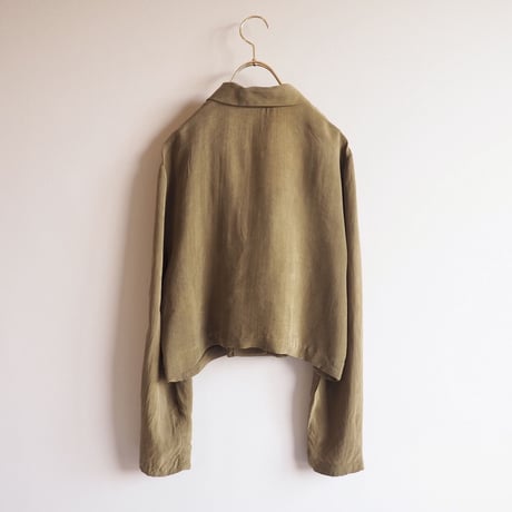 made in USA rayon olive set up (blouse & skirt)
