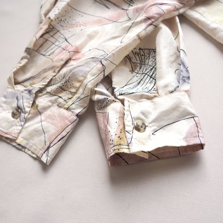 vintage silk abstract oversized blouse