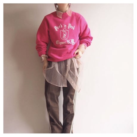80s "JERZEES" vivid pink print sweat