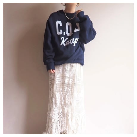 80〜90s "Basset Walker" flocky print sweat