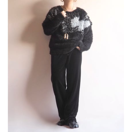 "R&M Richards" black velours easy pants