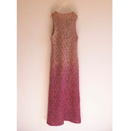 vintage sleeveless gradation knit maxi dress