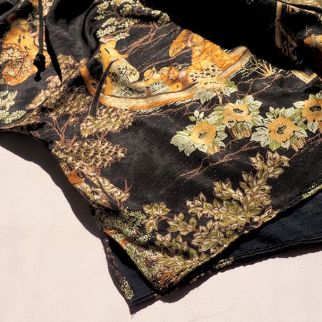 vintage landscape cropped blouse
