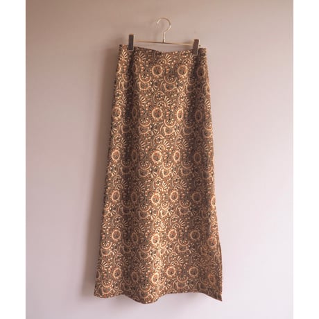 70s〜 abstract metallic knit maxi skirt