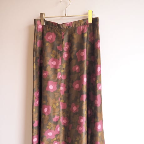 70s floral flare maxi skirt