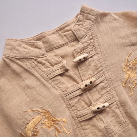 vintage dragon embroidered blouse