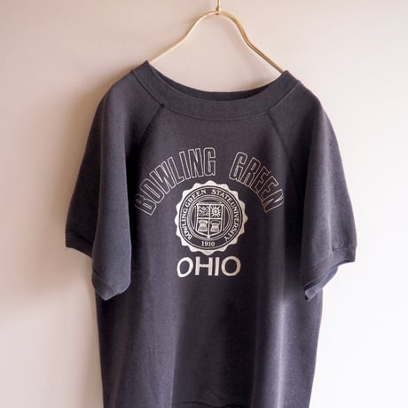 70〜80s s/s college print sweat