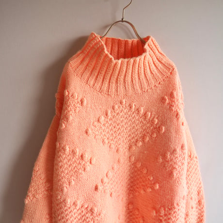 vintage mockneck popcorn sweater