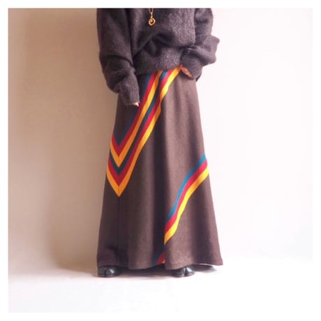 70s stripe knit maxi skirt