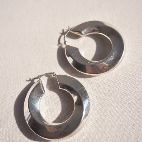 vintage silver925 chunky swirl hoop earrings