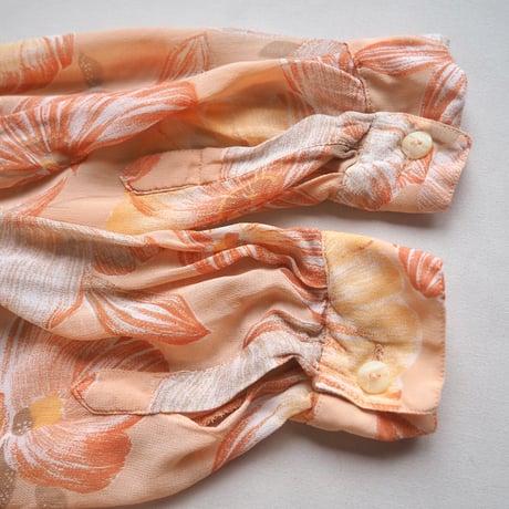 vintage sheer oversized floral blouse