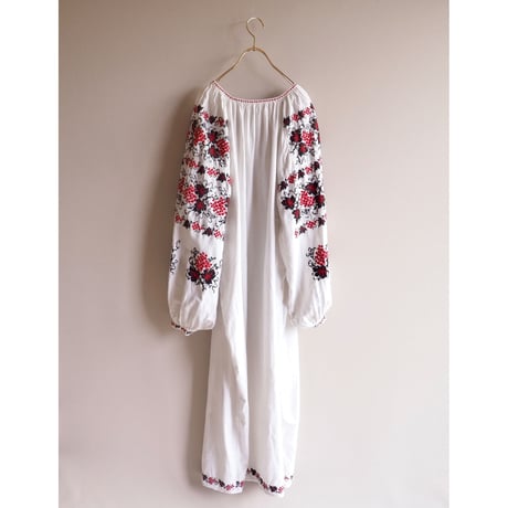 vintage ukrainian embroidered maxi dress