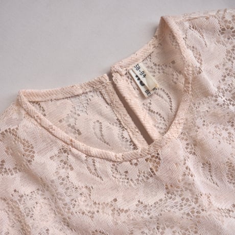 70〜80s puff sleeve lace blouse