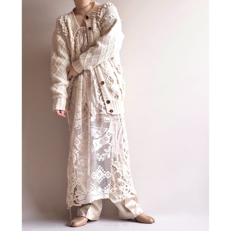 "Ruff Hewn" wool popcorn cable cardigan