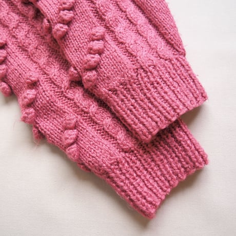 vintage pink popcorn sweater