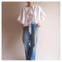 60〜70s battenberg lace collar cape