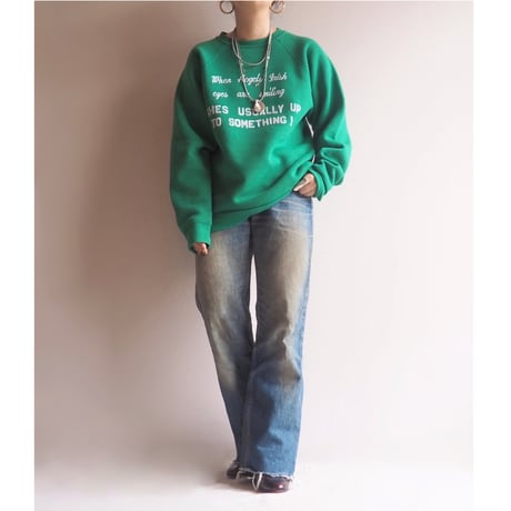 70〜80s "DISCUS Athletic" flocky print sweatshirt