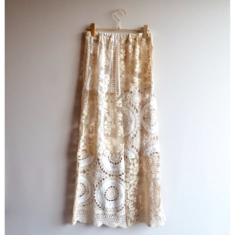original remake lace patchwork maxi skirt A