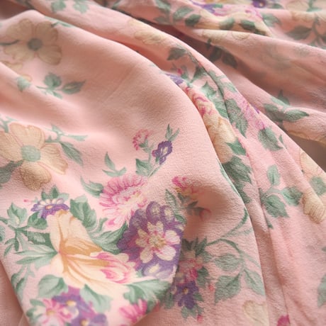 80s "Diane Freis" floral silk ruffle blouse