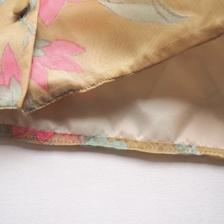 70s floral semi sheer bow collar blouse