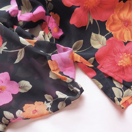 90s floral sheer blouse & tops set
