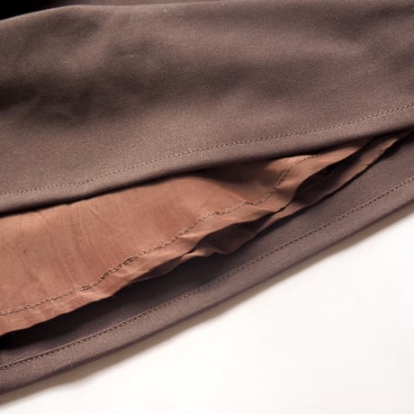 70s brown design sleeve maxi dress
