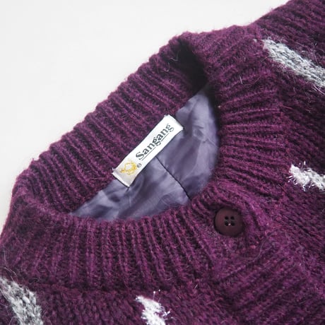 "Sangang" shaggy design knit cardigan