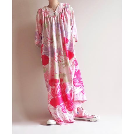 70s floral maxi house dress