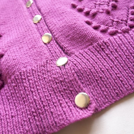 vintage popcorn design cardigan
