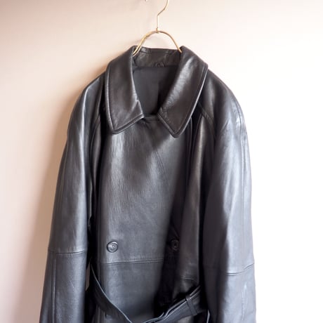 vintage black lamb leather coat