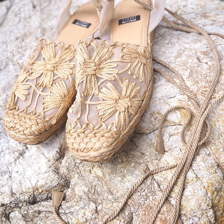 vintage stuart weitzman sheer floral espadrilles