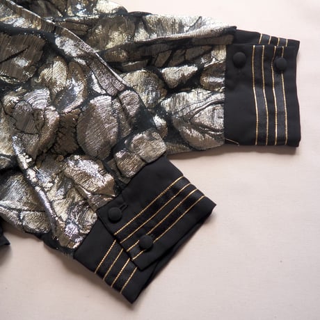 70〜80s "Andree Gaye" metallic floral blouse