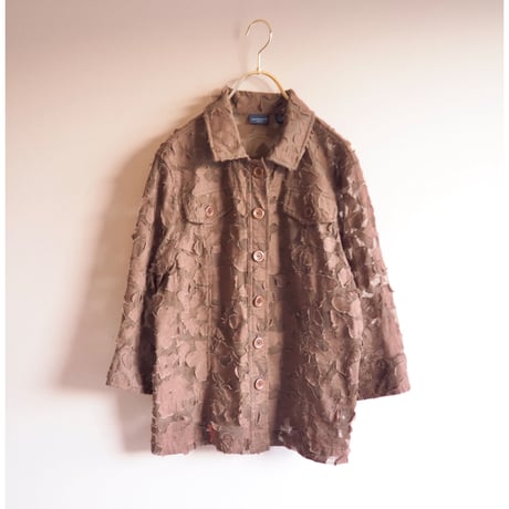 "westbound" abstract floral embroidered sheer blouse