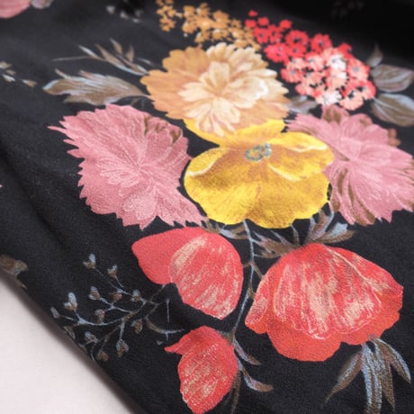 70s balloon sleeve floral maxi dress