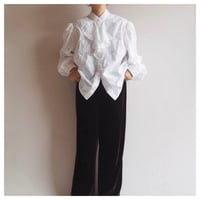 vintage eyelet lace folk ruffle blouse