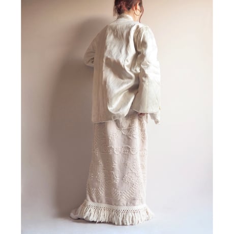 50〜60s chinese embroidered quilt jacket (ivory)