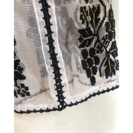 50s romanian sheer embroidered blouse