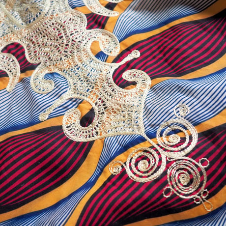vintage african batik embroidered blouse