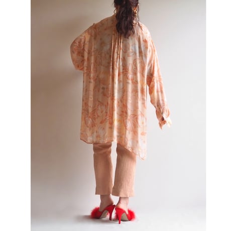 vintage sheer oversized floral blouse
