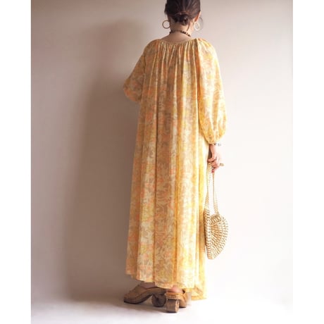 70s〜 floral house maxi dress