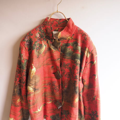 "Painted Pony" big button tapestry jacket
