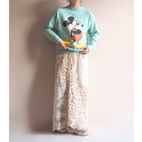80s "Velva Sheen" mickey print sweat  (mint)