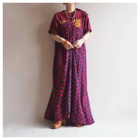vintage floral hand print wrap maxi skirt