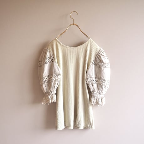 80s crochet puff sleeve tops
