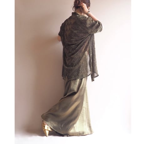 "Berkertex" gold textured s/s blouse