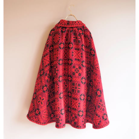vintage reversible geometric pattern poncho